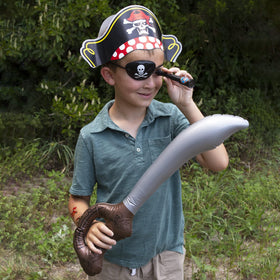 Funny Party Hats inflatable swords close-up for safe, dramatic play
