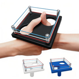 Funny Santa thumb wrestling ring base setup for easy travel and quick start.