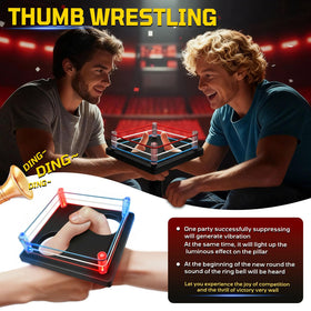 Funny Santa thumb wrestling ring detachable handles allow compact carry and quick assembly.