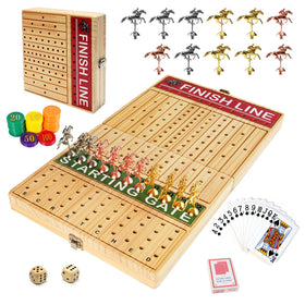 FUNNYB&G Horse Race Board folded compact, ideal for portable family game nights.