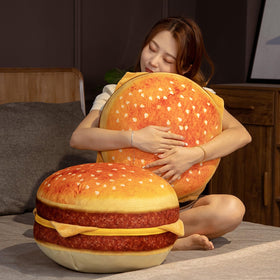 FunnyKitten Hamburger Pillow middle zip design enables easy stuffing and adjustment.