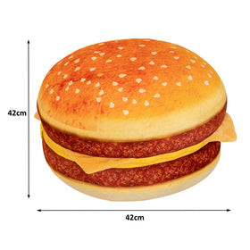 FunnyKitten Hamburger Pillow packaging shows vacuum pack and reshape tips.