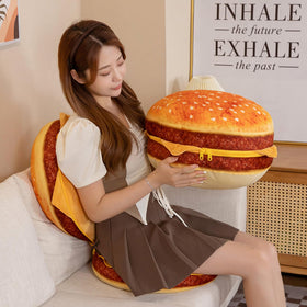 FunnyKitten Hamburger Pillow soft-fill plush cushions offer fun home decor.