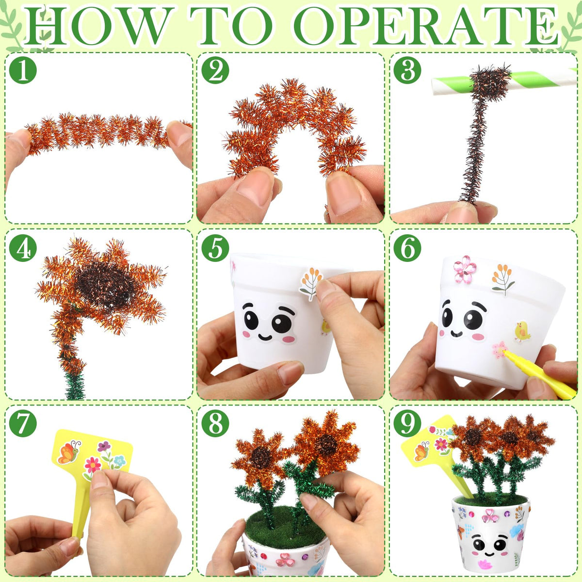 Funnymoom pipe cleaners and rhinestones for embellishments