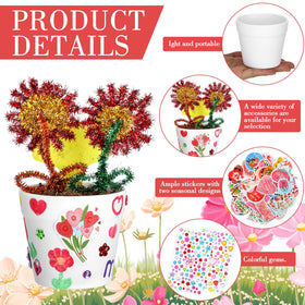 Funnymoom twist rods and floral stickers finish personalized pots