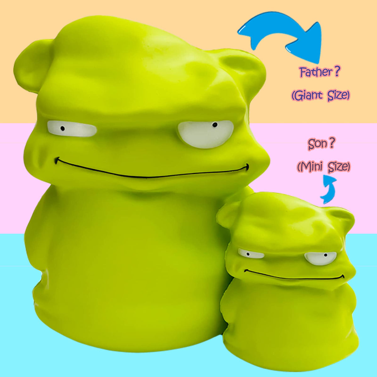 Funnysquee green monster squishy kawaii design for fun and collection.