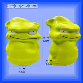 Funnysquee green monster squishy, slow-rise action for focused play and calm.