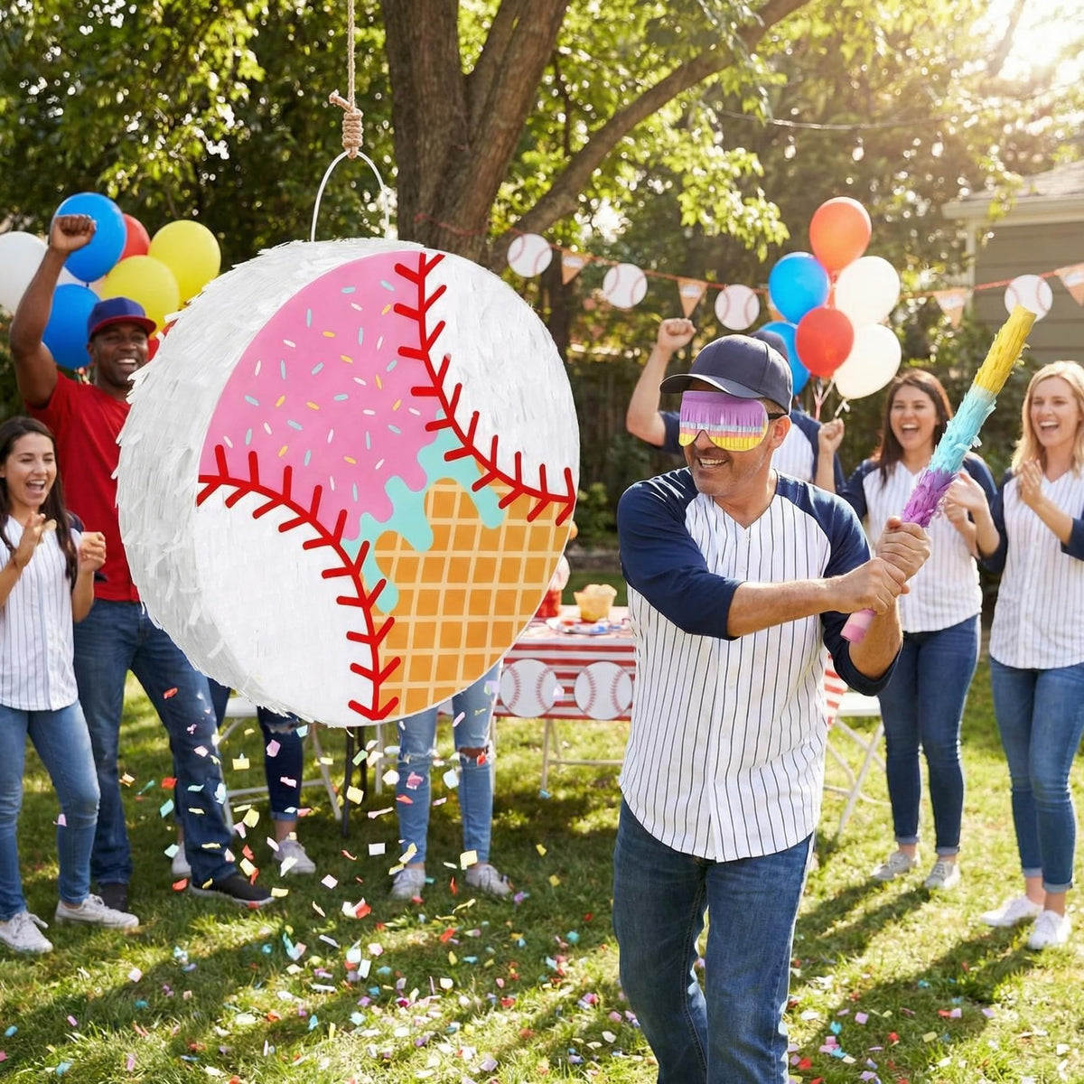 FunooFuno baseball pinata eye mask included for a playful blindfold game