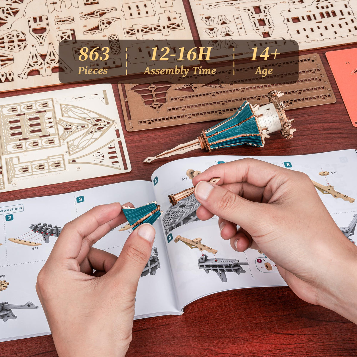 FUNPOLA gear-driven mechanism demonstrates motion with propellers and rotating towers.