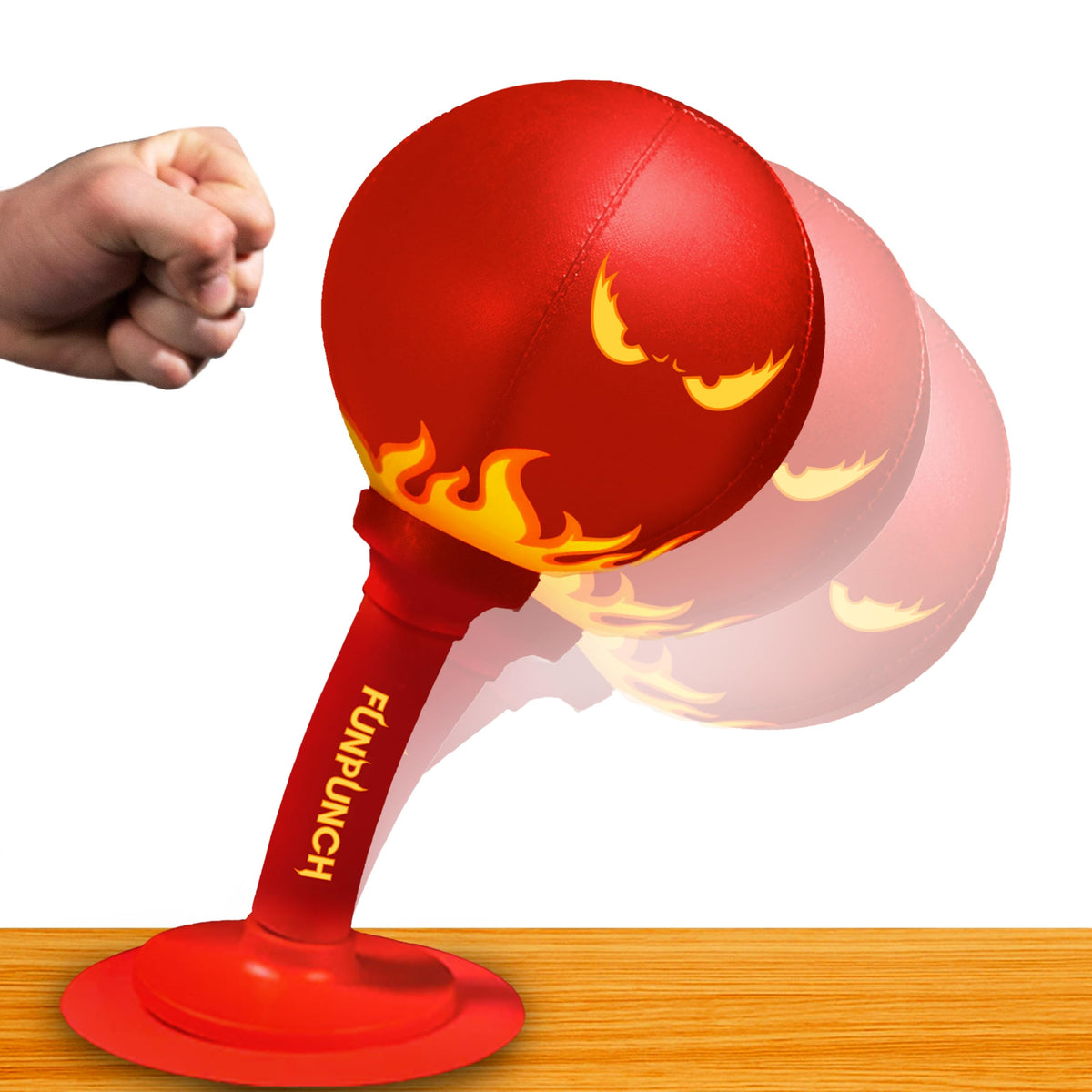 FunPunch Rage Bag attached to a desk for quick stress relief and focused practice.
