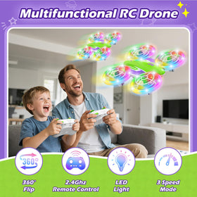 FUNPX LED drone with remote control for precise beginner-friendly steering.