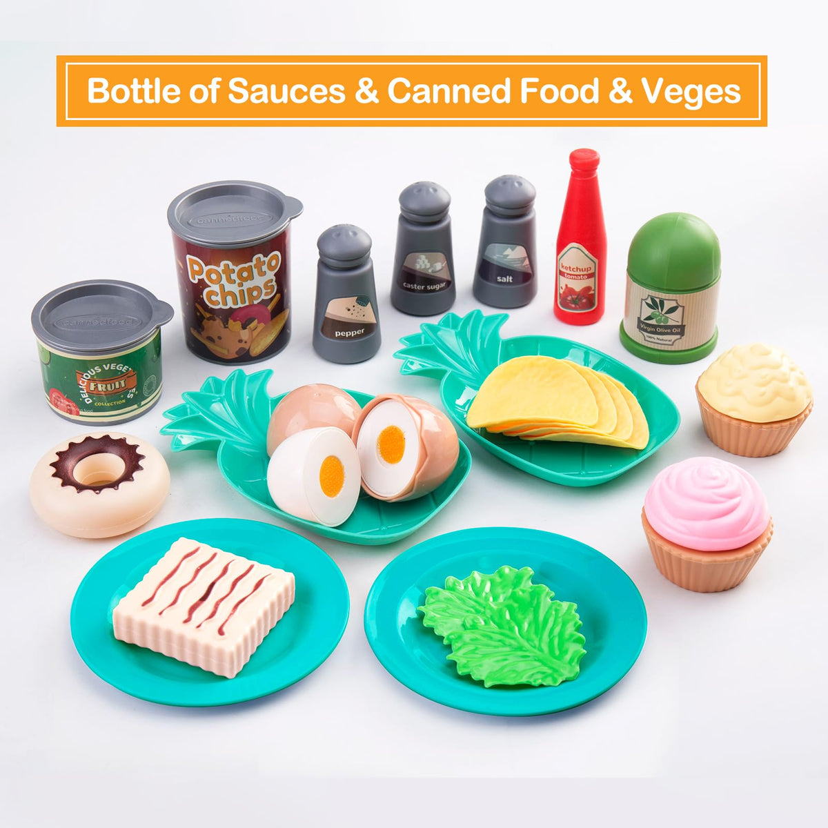 Funpynani fruits and veggies add colorful, tactile pretend groceries