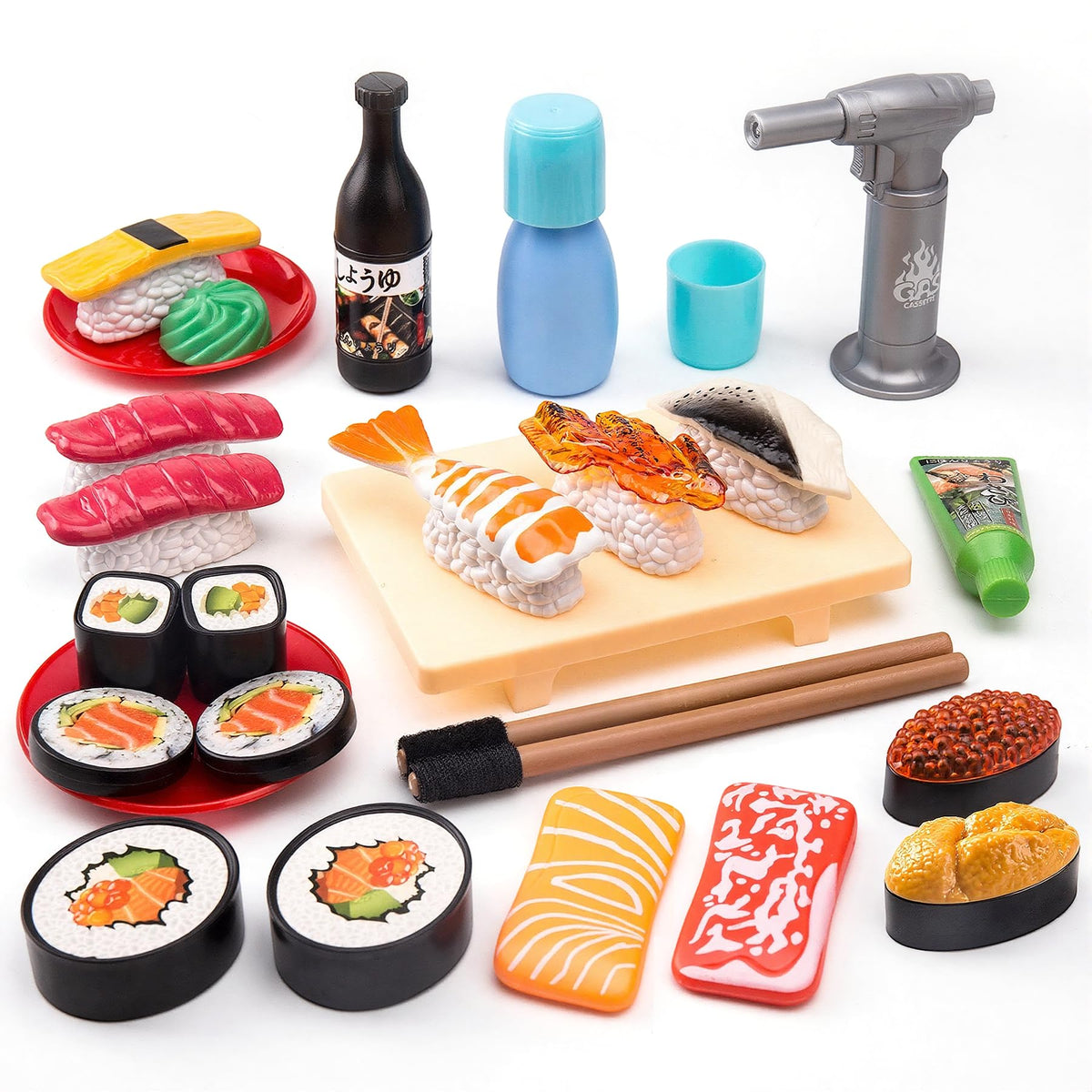 Funpynani sushi set with 34 pieces for imaginative pretend dining and learning