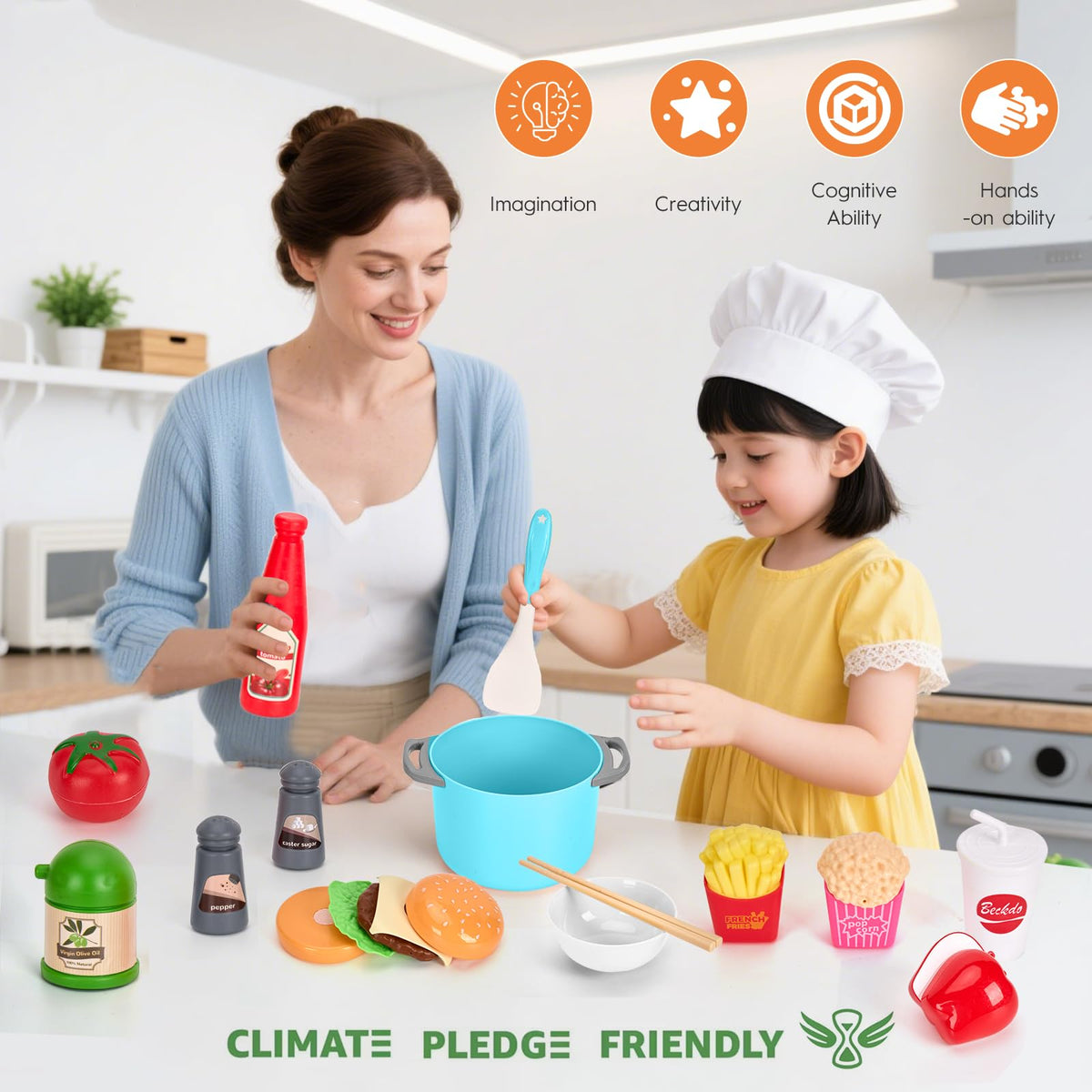 Funpynani turquoise kitchen collection for stylish pretend play