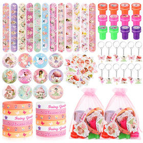 Funrous woodland fairy party favors pack — colorful decorations for a magical event.