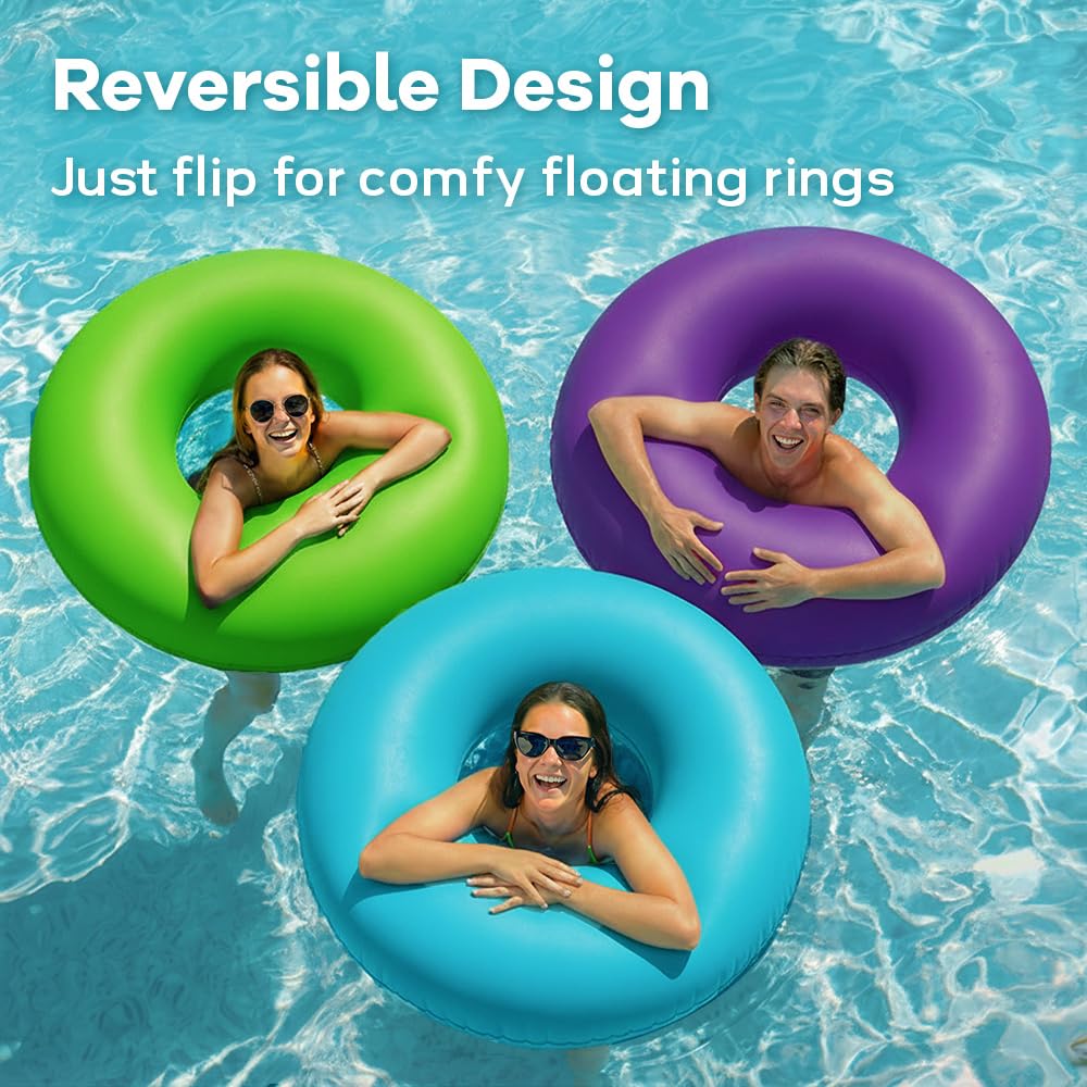 Funscape 44-inch purple inflatable pool float for dual-use lounging and swimming
