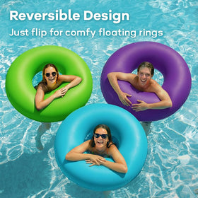Funscape 44-inch purple inflatable pool float for dual-use lounging and swimming