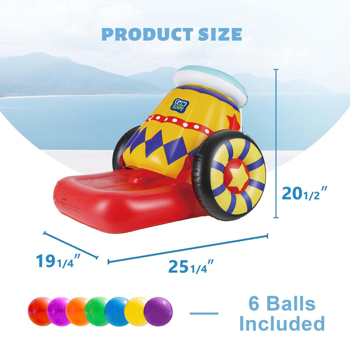 Funscape backyard gift image suitable for ages 3 to 8 during pool and beach days.