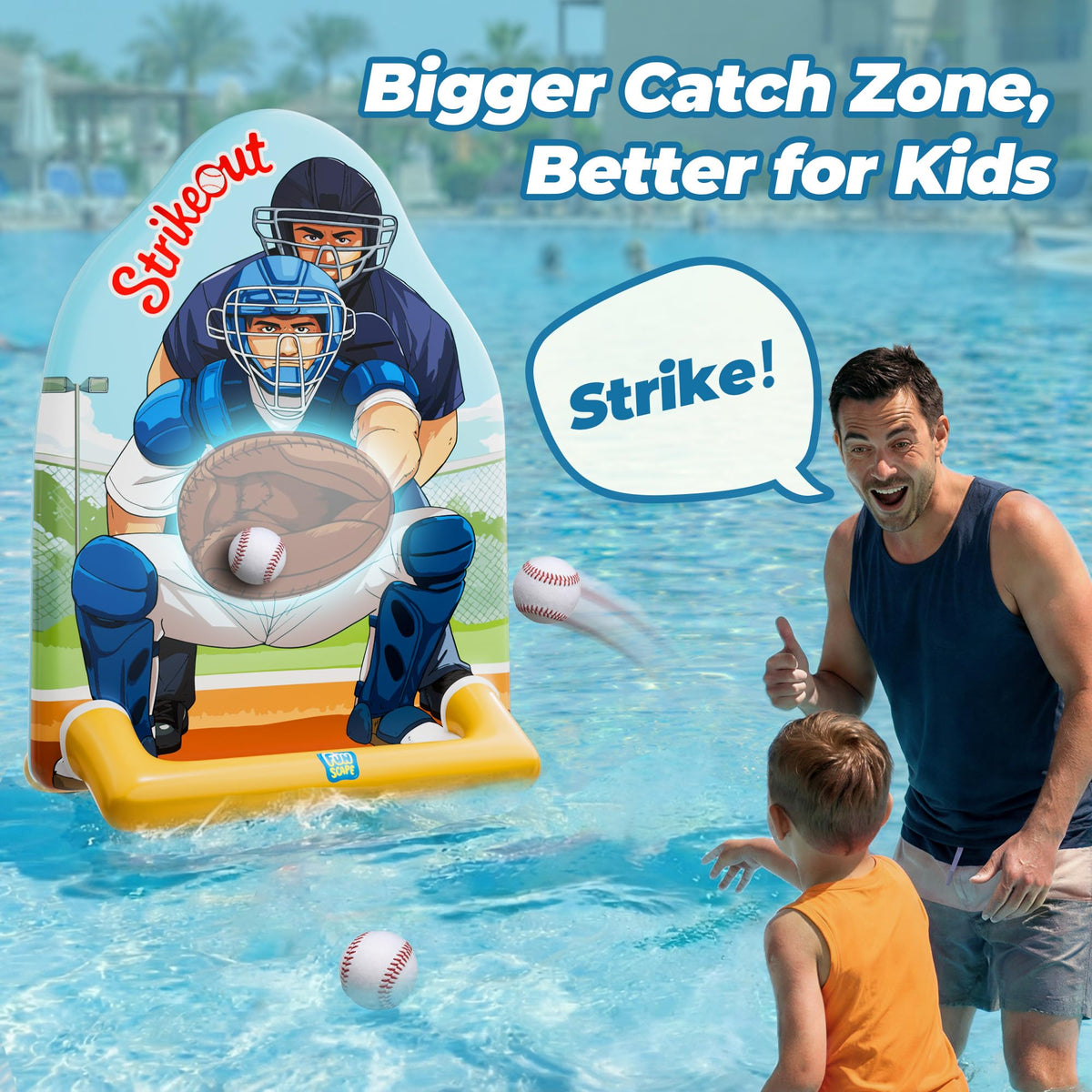 Funscape base filled with water keeps the game sturdy on any surface
