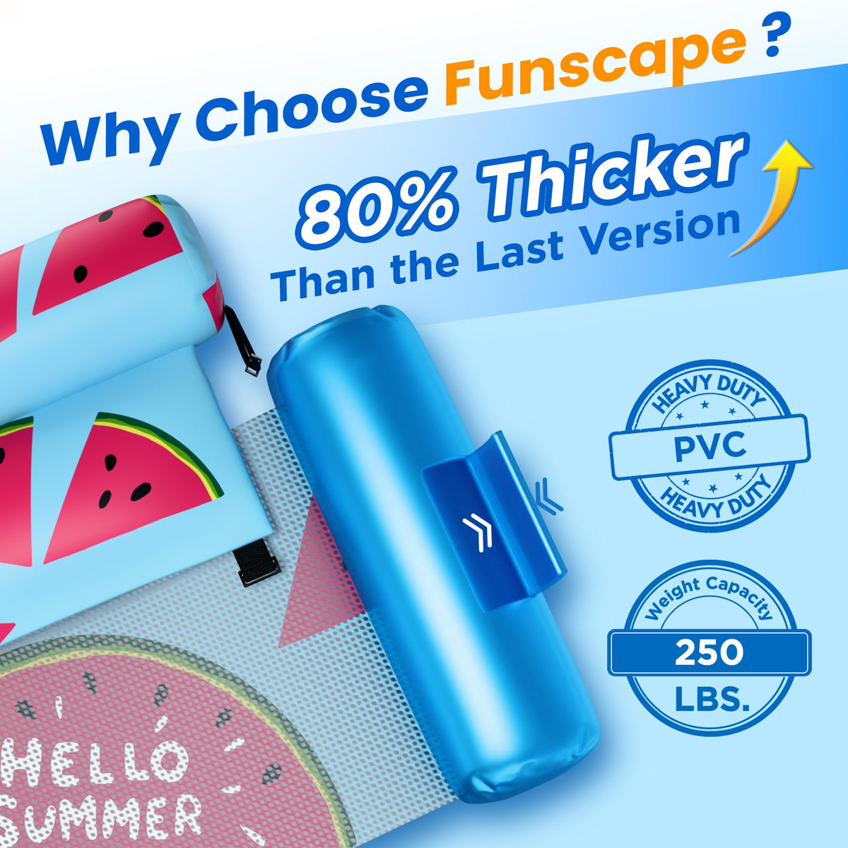 Funscape breathable mesh seat keeps you cool while you relax.