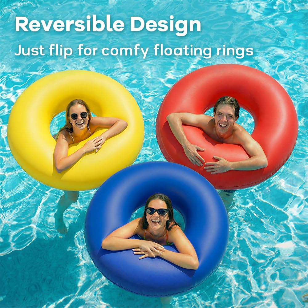 Funscape easy-handles float for quick boarding and secure lounging by the pool or lake.