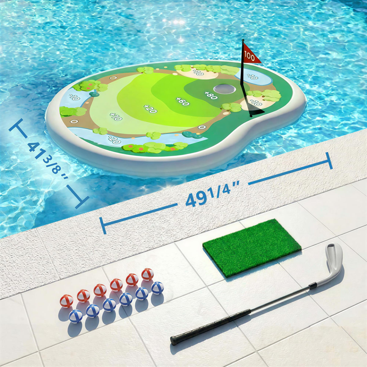 Funscape family-friendly golf pool setup for backyard fun