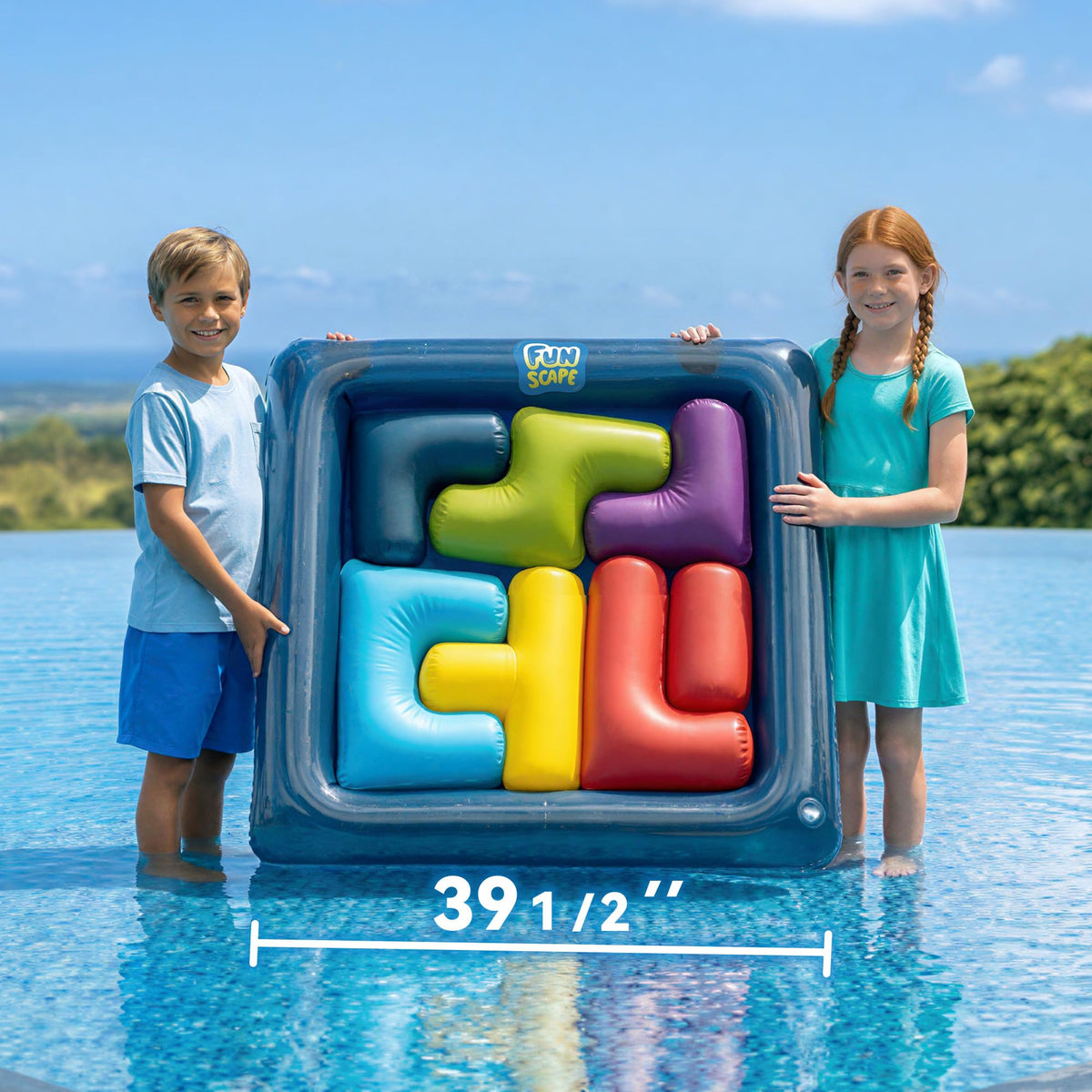Funscape family pool party gift brings hours of outdoor fun.