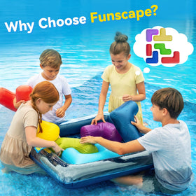 Funscape floating card table provides a stable surface for games and snacks.