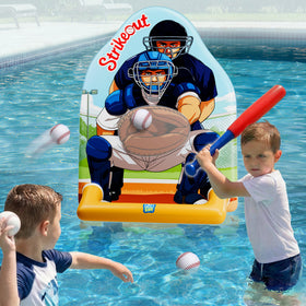Funscape inflatable baseball target for pool play improves hand-eye coordination during water games