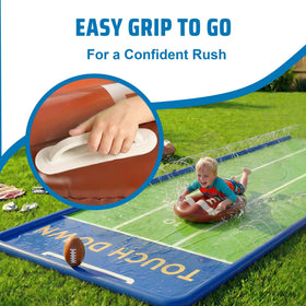 Inflatable football designed for the Funscape water slide play