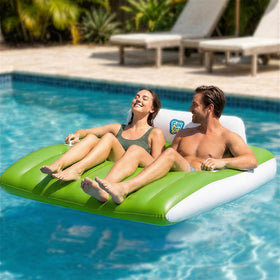 Funscape inflatable pool lounge provides sturdy stability in water settings.