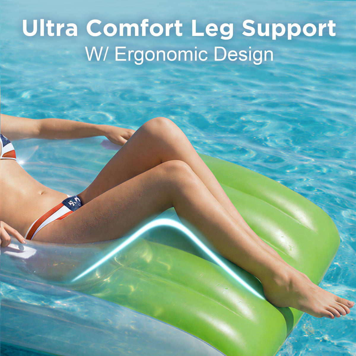 Funscape pool lounge dual handles enable easy on/off and portability.