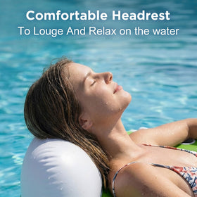 Funscape inflatable pool lounge ergonomic design supports comfortable lounging.