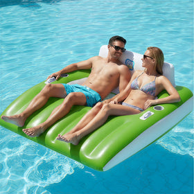 Funscape XL pool lounge on a spacious 54 by 38 inch base for comfort.