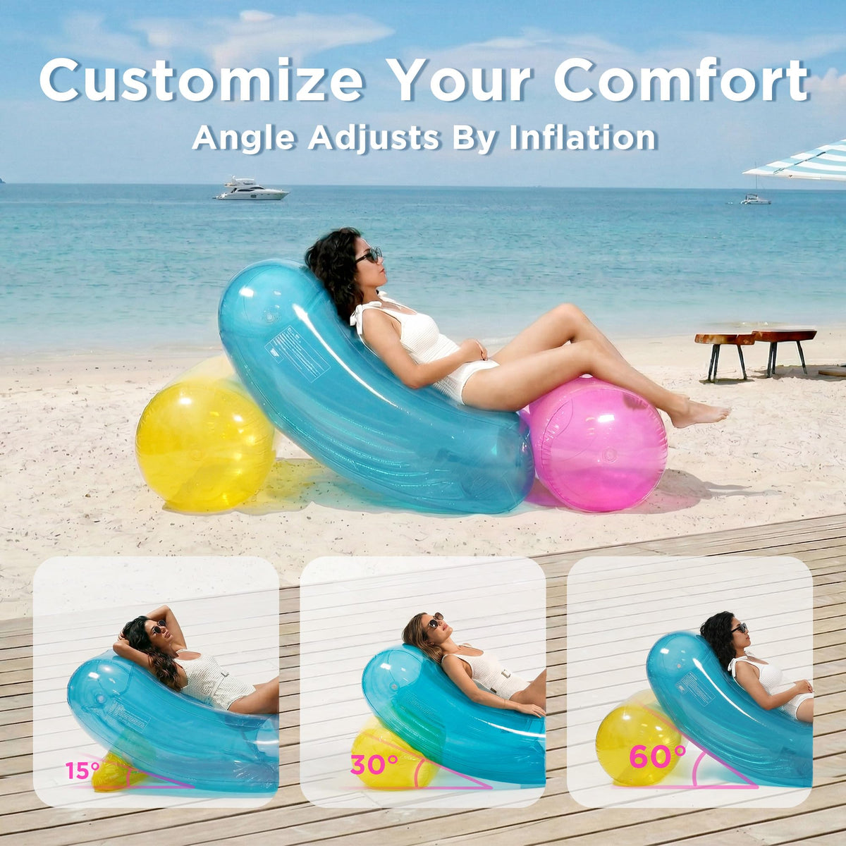 Funscape lounger with built-in cup holder for convenient refreshment