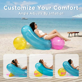 Funscape lounger with built-in cup holder for convenient refreshment