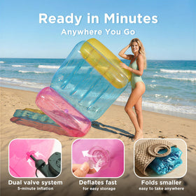 Deflates flat for easy packing and compact storage