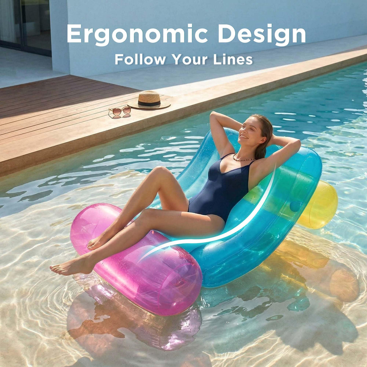Ergonomic contoured design supports head and back for comfort