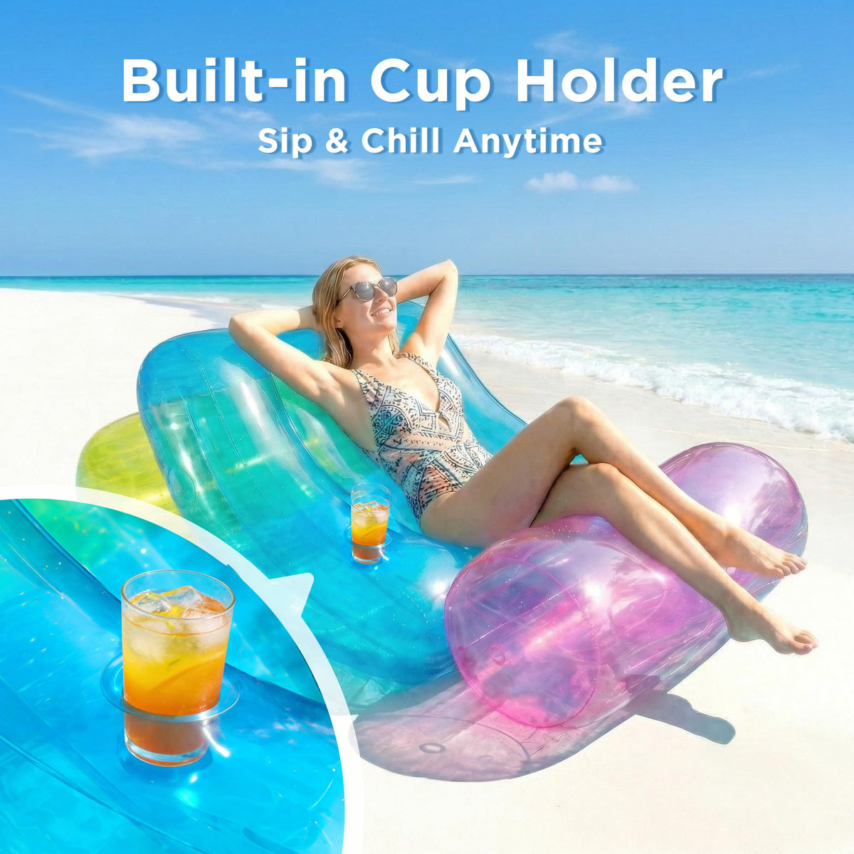 Premium PVC material provides durable, air-retained flotation