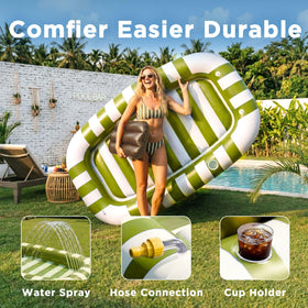 Funscape inflatable float used in pool, beach, backyard and camping tents