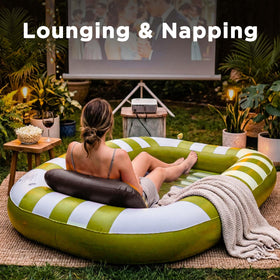 Compact carry bag for Funscape inflatable lounger after deflation
