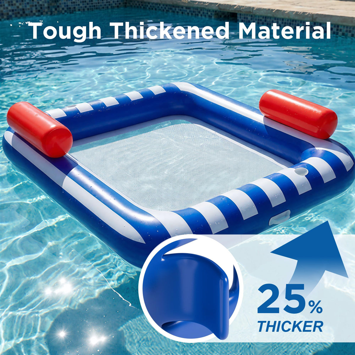 Funscape integrated double pillows support neck and back during lounging