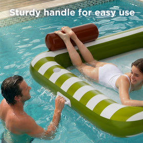 Funscape integrated double pillows offer stable neck support during lounging.