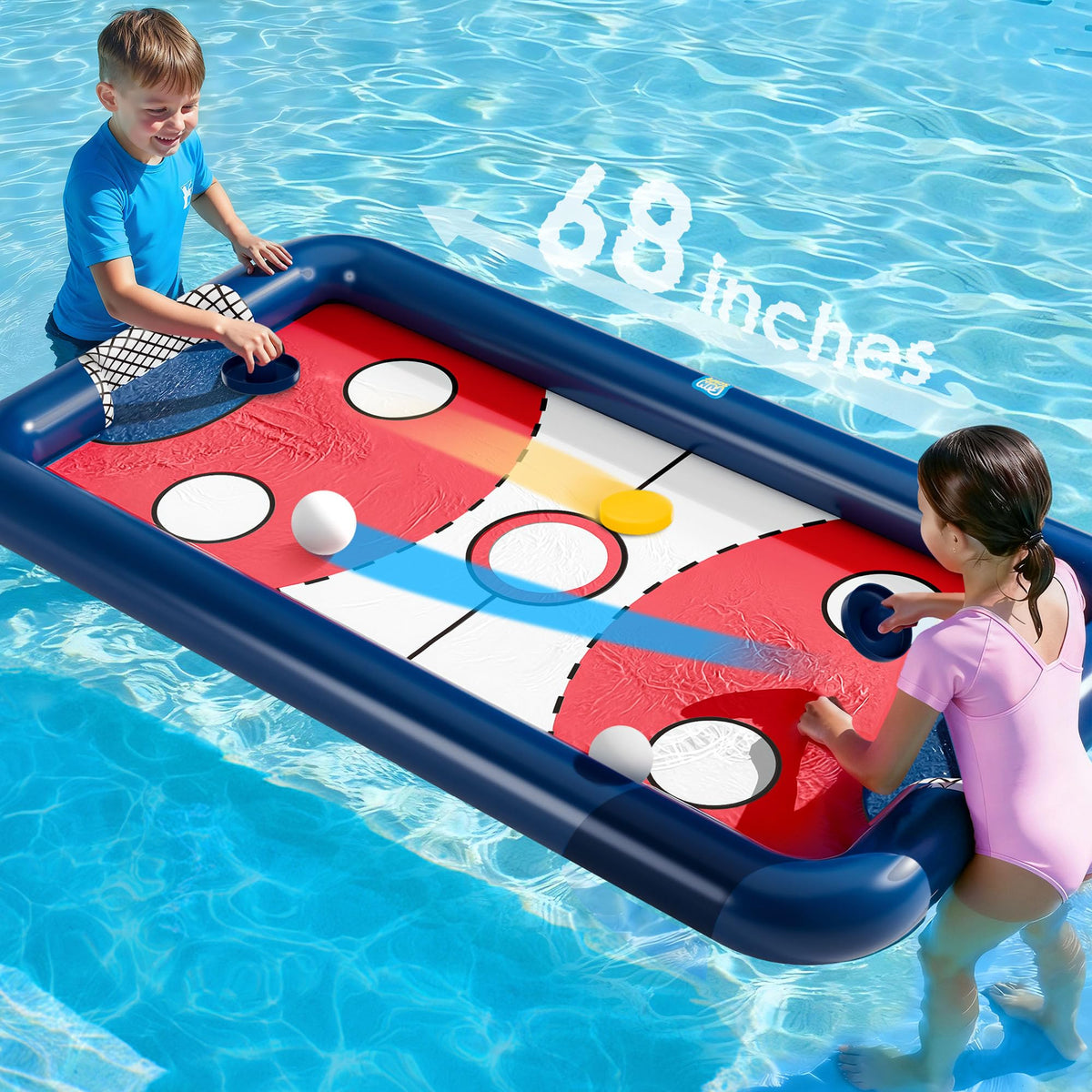 Funscape inflatable hockey pool table for safe, engaging pool play