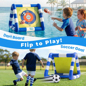 Funscape Kids Soccer Pool Toy soccer balls promote soft, safe play outdoors.