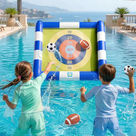 Funscape Kids Soccer Pool Toy plush balls are lightweight for easy tossing.