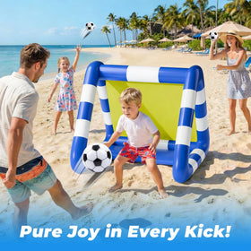 Funscape Kids Soccer Pool Toy water-filled base adds stability for windy days.