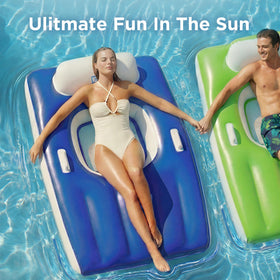 Funscape large 54x38 floating seat provides stable, extra-large comfort.