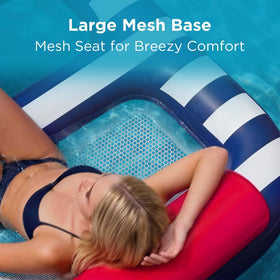 Funscape float showing bottom mesh and leg rest for cooling water contact