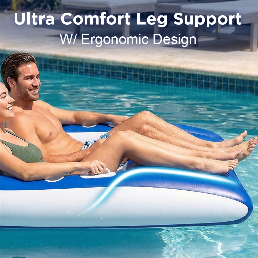 Funscape pool lounge with dual handles enables easy entry and portability